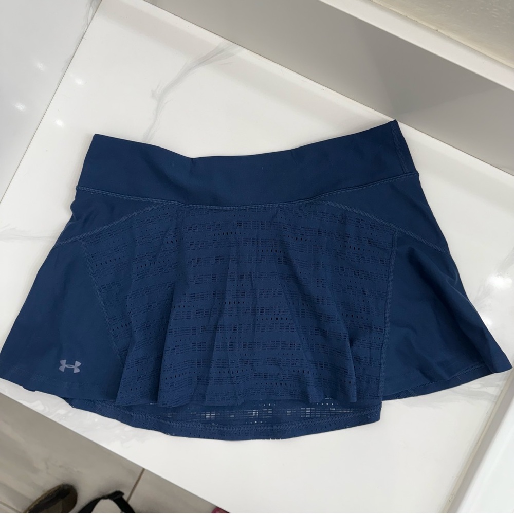 Under Armour Navy Blue Tennis Skirt Skort L Large Athletic EUC